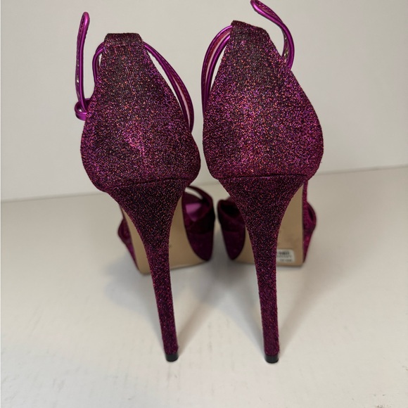 Aldo Fuchsia Glitter Platform Heels Size 6.5 - Picture 6 of 11